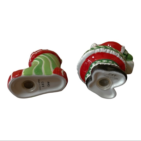 NEW Fitz and Floyd Santa Claus and Stocking Salt and Pepper Shakers in Box - Picture 4 of 5